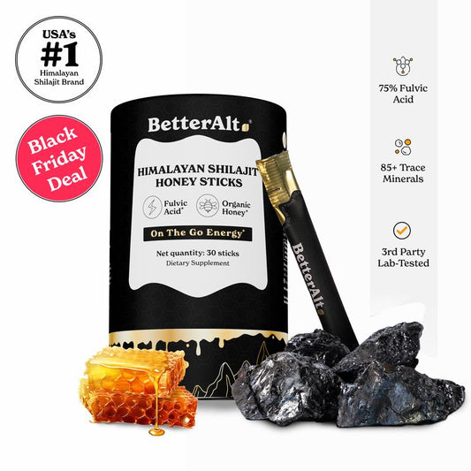 Shilajit Honey Sticks | Pure Himalayan Resin, Raw Honey & Saffron